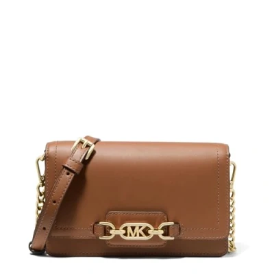 Afbeelding van Michael Kors leren telefoontasje Heather cognac