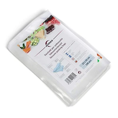 Afbeelding van Wimex Vacuüm Voedingssealer rollen en zakken BPA vrij Sous vide Compatibel met elke vacuümmachine (23 x 35 cm, 15 30 cm 100 zakken)