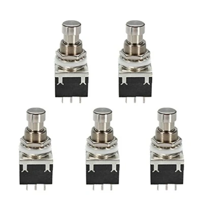 Afbeelding van E Support™ 5 X 3PDT 9 Pins Box Stomp Gitaar Effect Pedaal Voetschakelaar True Bypass Metaal Zwart