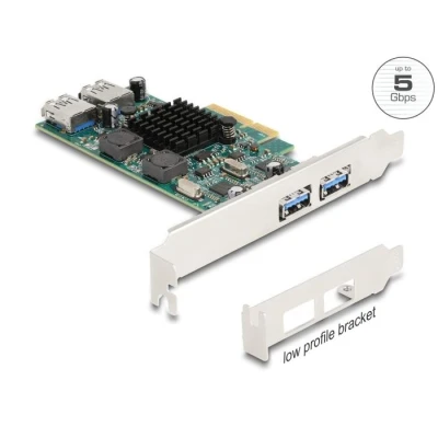 Afbeelding van Delock PCI Express x4 Karte zu 2 x extern USB 5 Gbps Typ A + inter