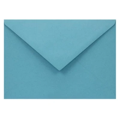 Afbeelding van Netuno 25 enveloppen blauw DIN C6 114x 162 mm 110g Woodstock Azzurro gekleurde voor uitnodigingskaarten bruiloft verjaardag Kerst Pasen