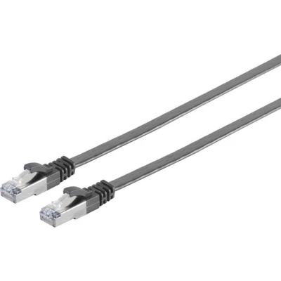 Afbeelding van U/FTP CAT7 15M plat zwart 100% koper Netwerkkabel Computerkabel Kabel