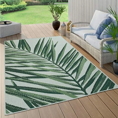 Afbeelding van Paco Home Buiten Vloerkleed Voor Balkon Palm Jungle Patroon Bloemen Boho Groen 80x150 cm