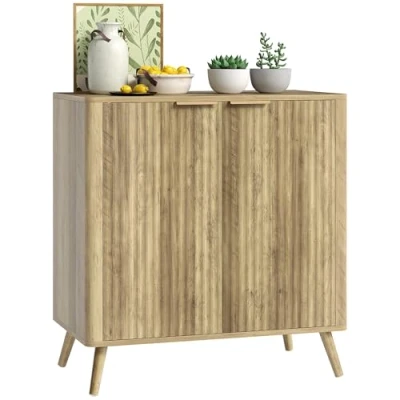 Afbeelding van HOMCOM Dressoir MDF 77x40x81cm Eiken