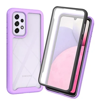Afbeelding van XINNI Hoesje voor Samsung Galaxy A53 5G, 360 graden schokbestendige beschermende allround bescherming met ingebouwde schermbeschermer, robuuste bumper buitenhoes, lichtpaars
