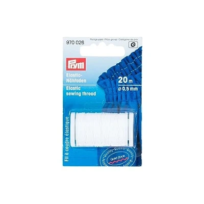 Afbeelding van Prym Elastisch Naaigaren 0,5mm Wit 20 meter