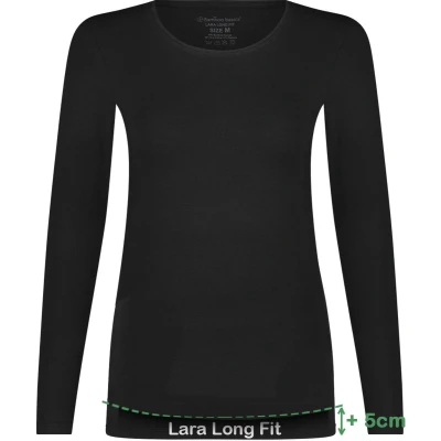 Afbeelding van Comfortabel &amp; Zijdezacht Bamboo Basics Lara Bamboe T Shirts (Multipack 2 stuks) Dames Lange Mouwen Long Fit Zwart XL
