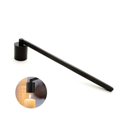 Afbeelding van Ninoclar kaars Snuffer, roestvrijstalen kaarsblusser lont snuffer accessoire met lang handvat, snuifjes voor de meeste kaarsen, zwart (ZWART)