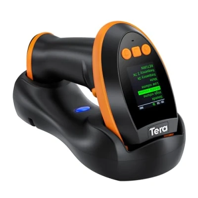 Afbeelding van Tera HW0009 1D 2D QR barcodescanner met digitaal instellingsscherm en snelscan, werkt Bluetooth 2.4G draadloze USB kabelverbinding