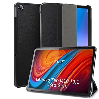 Afbeelding van DLveer Hoes voor Lenovo Tab M10 (3e Gen) 10,1 inch Slim Smart Beschermhoes met Standaard en Automatische Slaap Waakfunctie 3e generatie 10.1&#039;&#039; TB 328FU/TB 328XU,Zwart