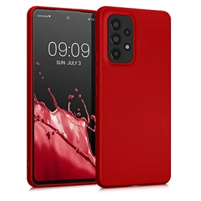 Afbeelding van kwmobile telefoonhoesje compatibel met Samsung Galaxy A53 5G hoesje Zachte case voor smartphone Back cover in metallic donkerrood