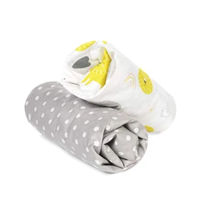 Afbeelding van FlyIdeas Hoeslaken 60x120 voor Babybed Kinderbed, 2 STK. 100% Puur en Zeer Zacht Katoen Ledikant Babybedje Gecertif. door OEKO TEX Kinderen EU Gemaakt