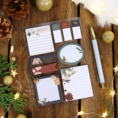 Afbeelding van Bullet Journal plakbriefjes Schaatsen 9 verschillende blokken van voor Kerstmis sticky notes to do notities uw notebook set 2