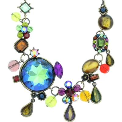 Afbeelding van Behave Ketting met bloemen en stenen multi color