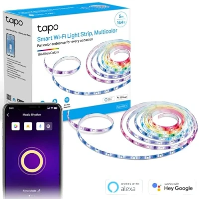 Afbeelding van TP Link Tapo Smart LED Light Strip, 5m, Wi Fi App Control RGB Multicolour PU Coating, Works with Alexa &amp; Google Home, Suitable for TV Kitchen DIY Decoration (Tapo L920 5)