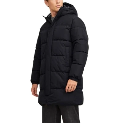Afbeelding van JACK &amp; JONES Jjebradley Long Puffer Sn gewatteerde jas voor heren, zwart, XL