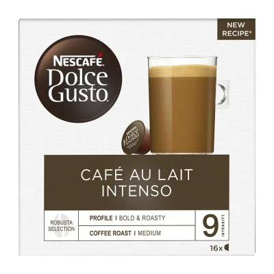 Afbeelding van 20% korting met code 3 stuks Dolce Gusto Cafe Au Lait Intenso 16 DG cups 480 g