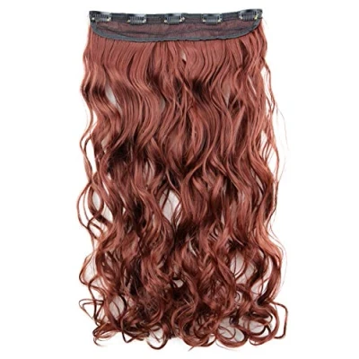Afbeelding van CAISHA 55cm Clip In Extensies Haarextensies Haarstukje Golvend Roodbruin C69 1