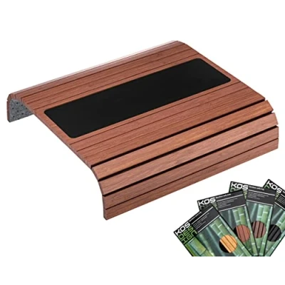Afbeelding van Bamboe bankarmtafel antislip, flexibele dienbladtafel voor alle armleuningen Duurzame met een elegant ontwerp, natuurlijke kleur, past in elk interieur ideaal drankjes