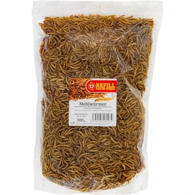 Afbeelding van UGF Premium meelwormen, gedroogd, 500 g, vogelvoer, wilde vogels, het hele jaar door, egelvoer, eekhoornvoer, hamstervoer