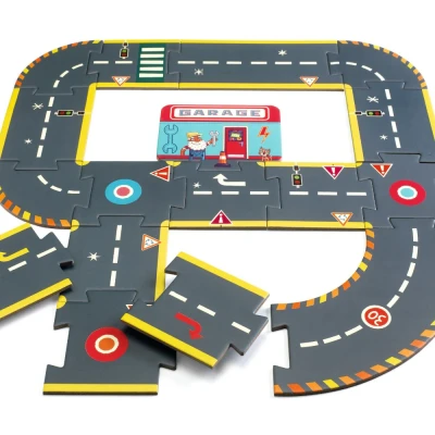 Afbeelding van Djeco crazy motors vloerpuzzel autoweg 26st