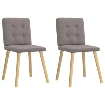 Afbeelding van vidaXL Eetkamerstoelen draaibaar 2 st stof taupe