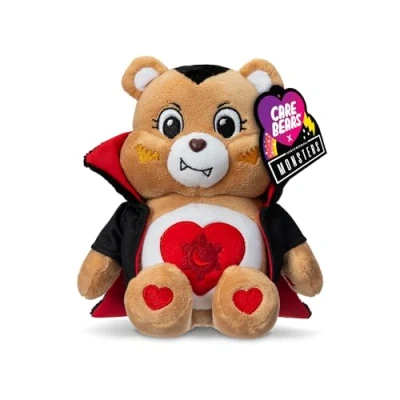 Afbeelding van Care Bears Universal Monsters 22,9 cm Fun Size Pluche Tederheart Beer als Dracula zachte, knuffelbare pluche, knuffeldier voor meisjes en jongens, vanaf 4 jaar