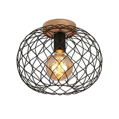 Afbeelding van Briloner Leuchten WINKI plafondlamp 1 lichts metaal hout 1xE27 max. 40W IP20