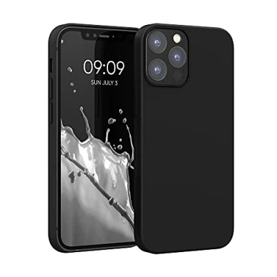 Afbeelding van kwmobile telefoonhoesje geschikt voor Apple iPhone 12 / Pro Hoesje met siliconen coating Smartphone case in zwart