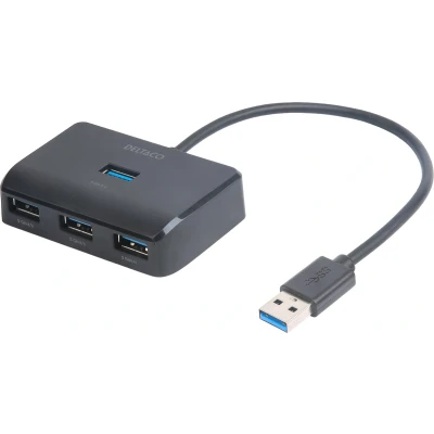 Afbeelding van Deltaco UH 735 4 Poort USB A HUB 5 Gbit/s C stroomvoorziening Zwart