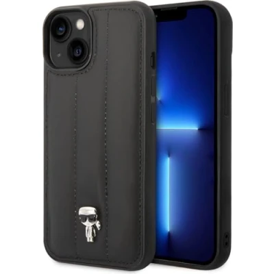 Afbeelding van iPhone 14 Plus Backcase hoesje Karl Lagerfeld Effen Zwart Kunstleer