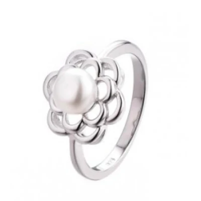 Afbeelding van N3 Collecties 925 Sterling Zilveren Wit Natuurlijke Parel Ring Voor Vrouwen Bloem