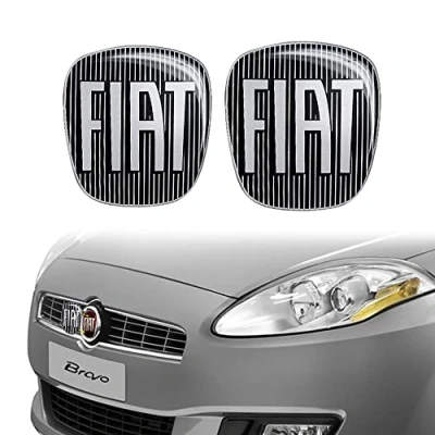 Afbeelding van Fiat 14186D 14187B 3D sticker vervangend logo zwart voor Bravo 2 stuks, en achter