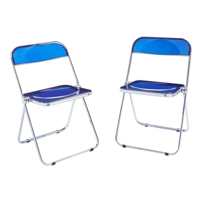 Afbeelding van Klapstoel set van 2 Pornainen 74x46x47 cm donkerblauw [en.casa]