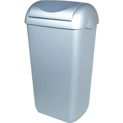 Afbeelding van PlastiQline afvalbak 23l met swing deksel PQSA23M RVS look