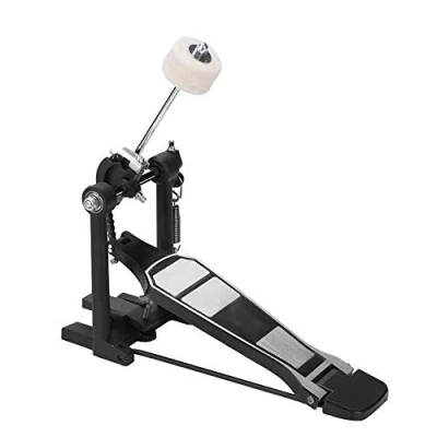 Afbeelding van Bass Drum Kick,Zwarte Drums Set Voetpedaal Enkele Dual Pedaal Kick Percussie Ketting Drive Accessoires