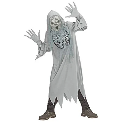 Afbeelding van Widmann Spook &amp; Skelet Kostuum Schreeuwende Geest Silencio Jongen Wit / Beige, Grijs Maat 164 Halloween Verkleedkleding