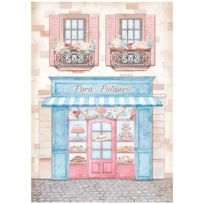 Afbeelding van Stamperia Create Happiness Oh lá A4 Rice Paper Patisserie (6pcs) (DFSA4761) (DISCONTINUED)