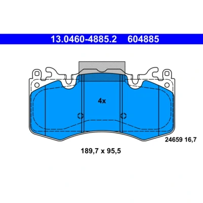 Afbeelding van Remblokkenset, schijfrem ATE 13.0460 4885.2