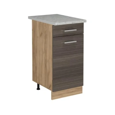 Afbeelding van Vicco Keukenonderkast R Line, Edel grijs/Krachtige eik goud, 40 cm WB Marmer
