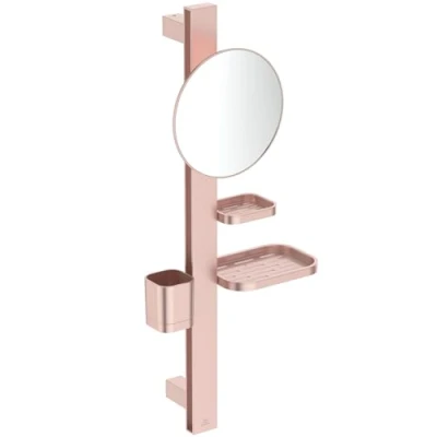 Afbeelding van Ideal standard alu accessoire bar met spiegel rond 20 5cm rose bd589ro