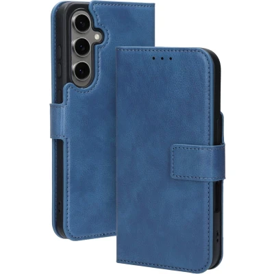 Afbeelding van Mobiparts hoesje geschikt voor Samsung Galaxy S24 FE Wallet/Boekhoesje Eco Leer Magneet Sluiting Opberg vakken Blauw