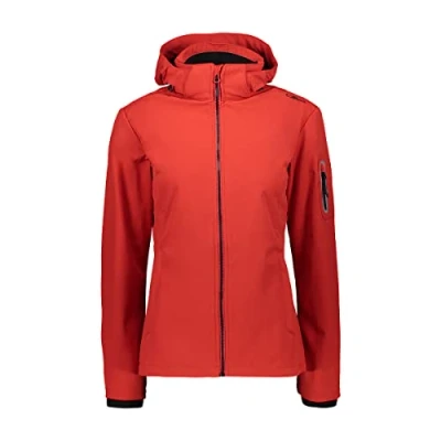 Afbeelding van CMP Dames softshelljas met afneembare capuchon, Ferrari zwart, XS