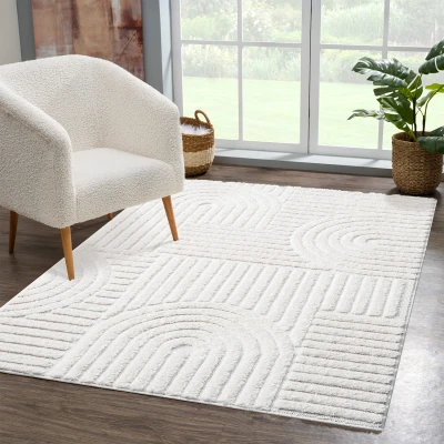 Afbeelding van Vloerkleed Focus Japandi Hoogpolig Fluffy Scandinavisch Creme 200x290 cm Rechthoek Polypropyleen Tapijtenloods