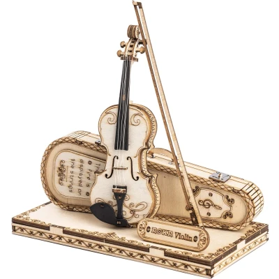 Afbeelding van Robotime Violin TG604K Houten 3D DIY bouwset viool Bouwpakket Miniatuur Instrument