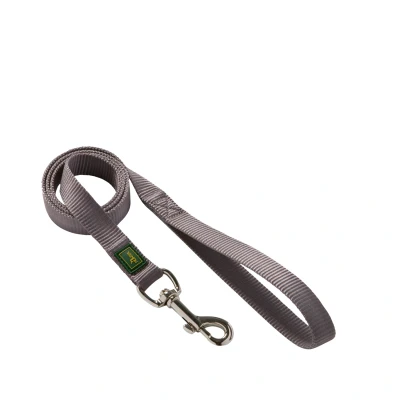 Afbeelding van Hunter Looplijn Nylon Soft Grijs Hondenriem 100x2.5 cm