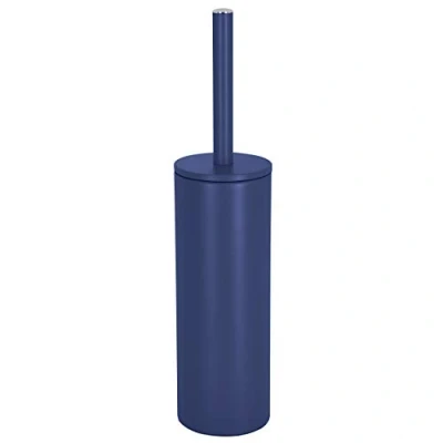 Afbeelding van Spirella Luxe Toiletborstel in houder Cannes donkerblauw metaal 40 x 9 cm met binnenbak Toiletborstels