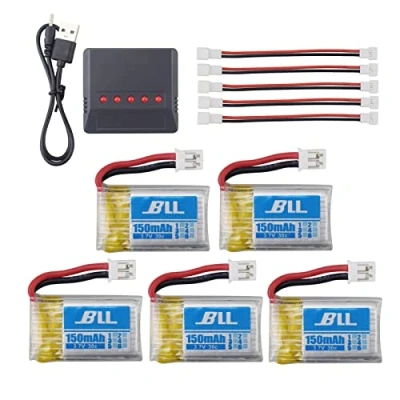 Afbeelding van ZYGY 5 x 3,7V 150mAh lithiumbatterij &amp; in 1 oplader voor H36 E010 E011 E013 RC Quadcopter accessoires