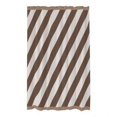 Afbeelding van Mette Ditmer Diagonal douchegordijn 200 x 150 cm Chocoladebruin