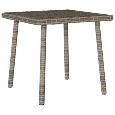 Afbeelding van Tuin salontafel rechthoekig 40x40x37 cm poly rattan grijs